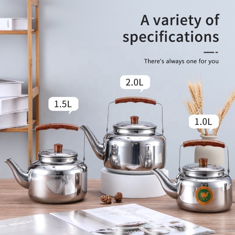 Hot selling kitchen water boiling kettle 201 stainless steel kettle 1L/2L/3L teapot coffee kettle