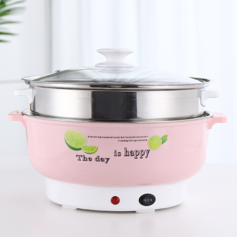 Round Shape Instant Noodle Cooker Electric Cooking Pot Stainless Steel Multipurpose Electric Cooking Pot