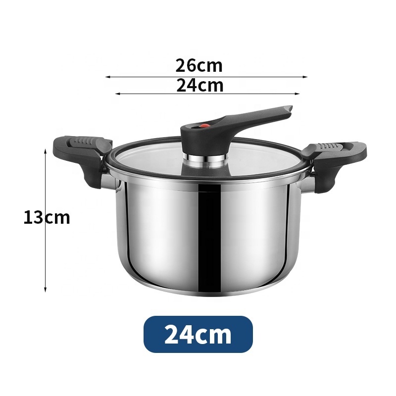 Convenient Lock Cover Quick Cooking Pots Stainless Steel Pressure Cooker Soup Stock Pot for House Home