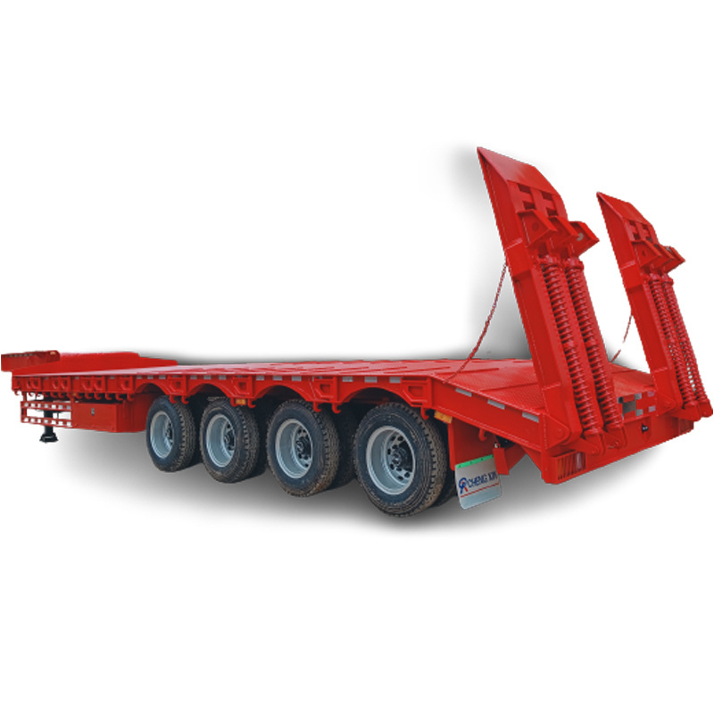 Excavator Lowbed trailer 4 axle Low bed loader gooseneck lowboy Semi Truck Trailer for sale