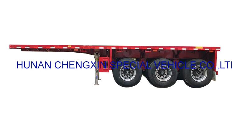 Trailer Truck 3 Axle 20ft 40ft Flatbed Container Flat bed Trailer Export to Africa