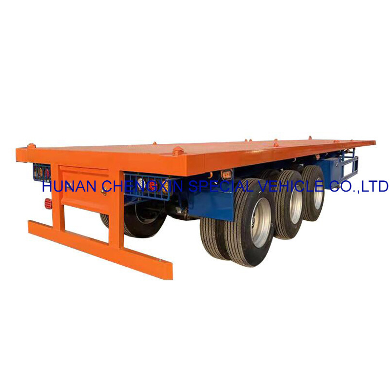 Trailer Truck 3 Axle 20ft 40ft Flatbed Container Flat bed Trailer Export to Africa