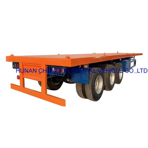 Trailer Truck 3 Axle 20ft 40ft Flatbed Container Flat bed Trailer Export to Africa