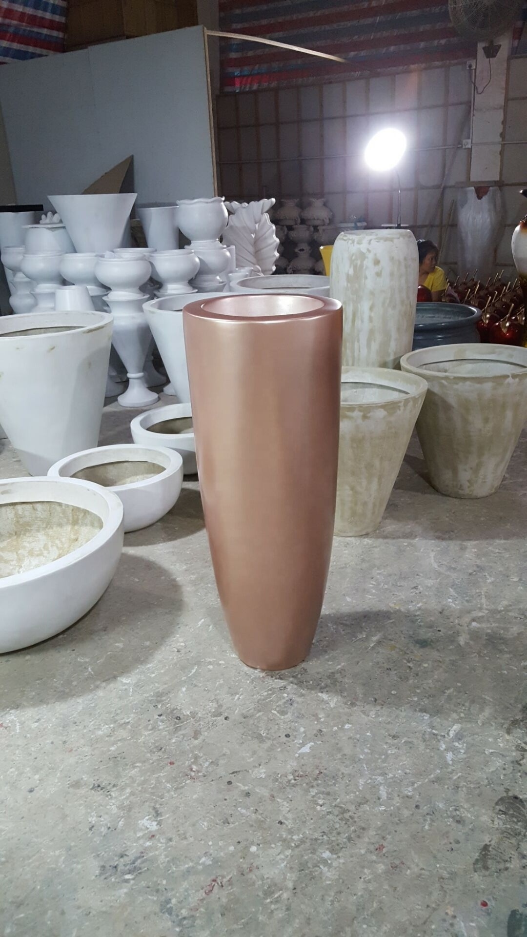 Garden Rose Gold Big Vase Home Decorative Flower Vase Metal Table Vase