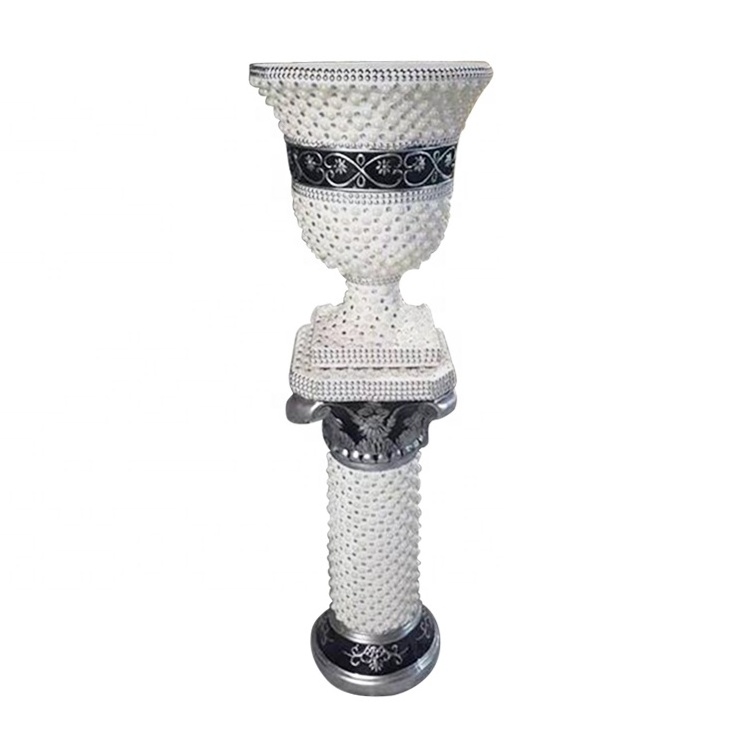 Hot Luxury Pearl Material Classic Home Roman Pillars Column with Flower Vase Decoration for Wedding