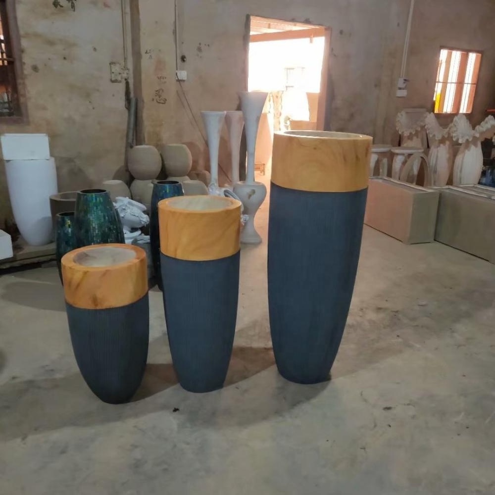 Decorative fiberglass concrete planter molds for garden pot