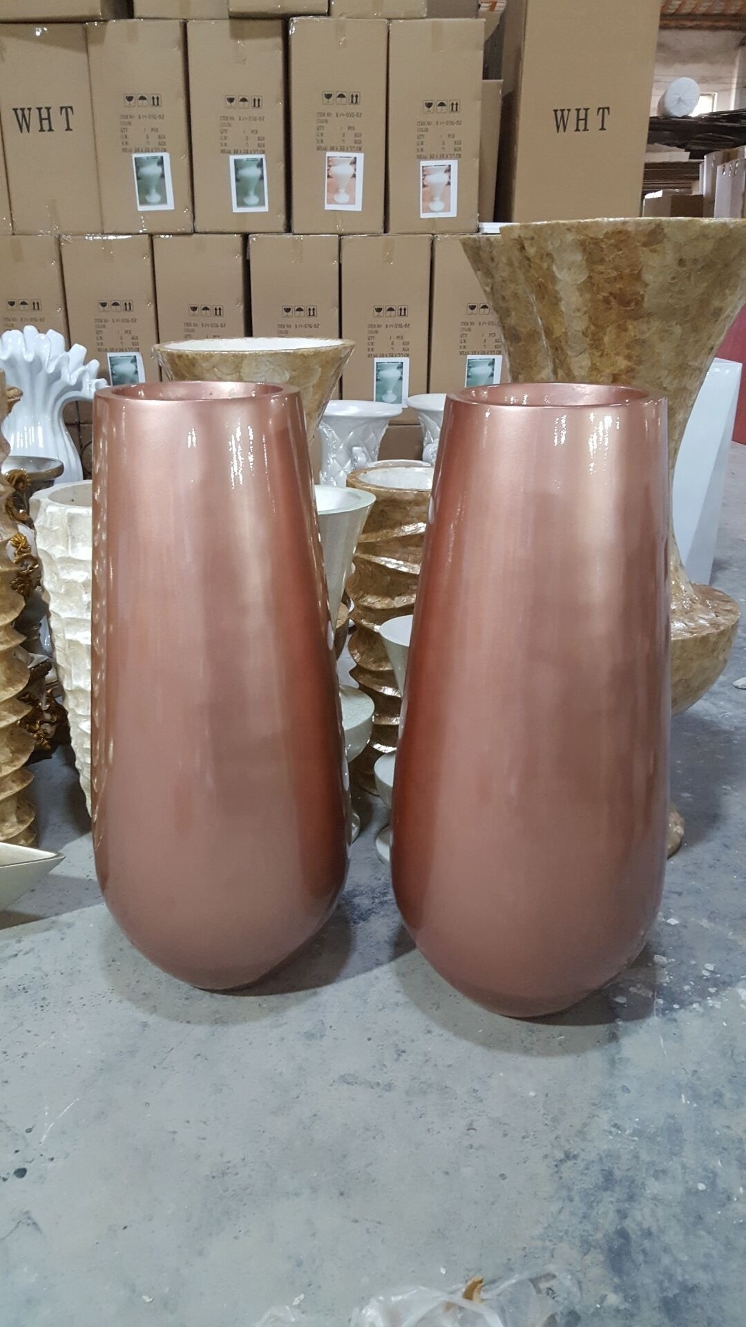 Garden Rose Gold Big Vase Home Decorative Flower Vase Metal Table Vase