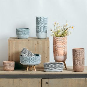 Nordic style different size color modern decorative garden pot cement flower pot in bulk