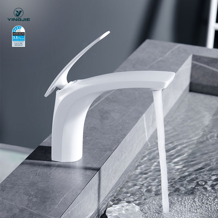 modern high quality lavatory basin white faucet sensor bathroom mixers taps for hotel