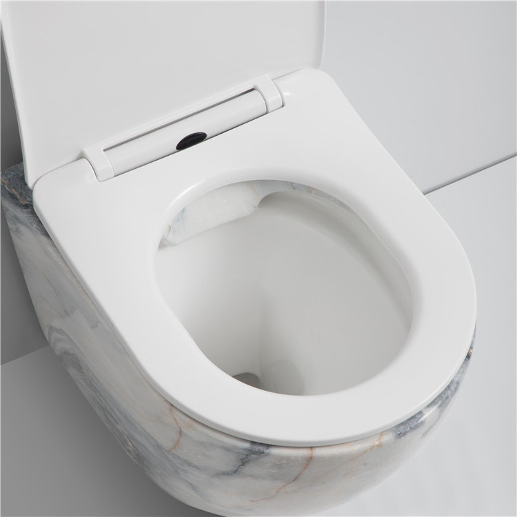 European ceramic sanitary ware wash down P-trap bathroom mount white marble toilet bowl rimless wall hung toilets