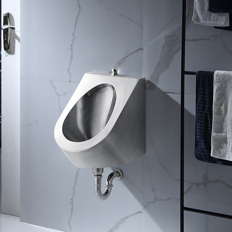 Luxury Wall Hung Oval Waterless WC SS304 toilet Bathroom Urinal Stainless Steel Toilets Urinals