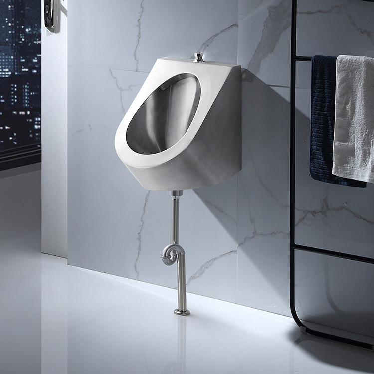 Luxury Wall Hung Oval Waterless WC SS304 toilet Bathroom Urinal Stainless Steel Toilets Urinals