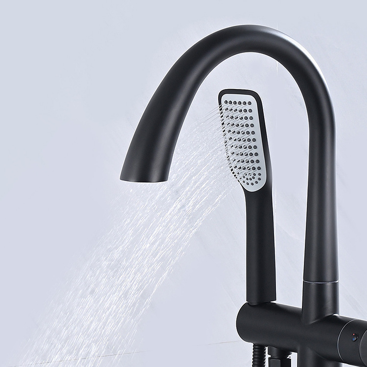 Customizable Take Shower Bathroom Tub Faucet With Hand Shower Freestanding Tub Filler