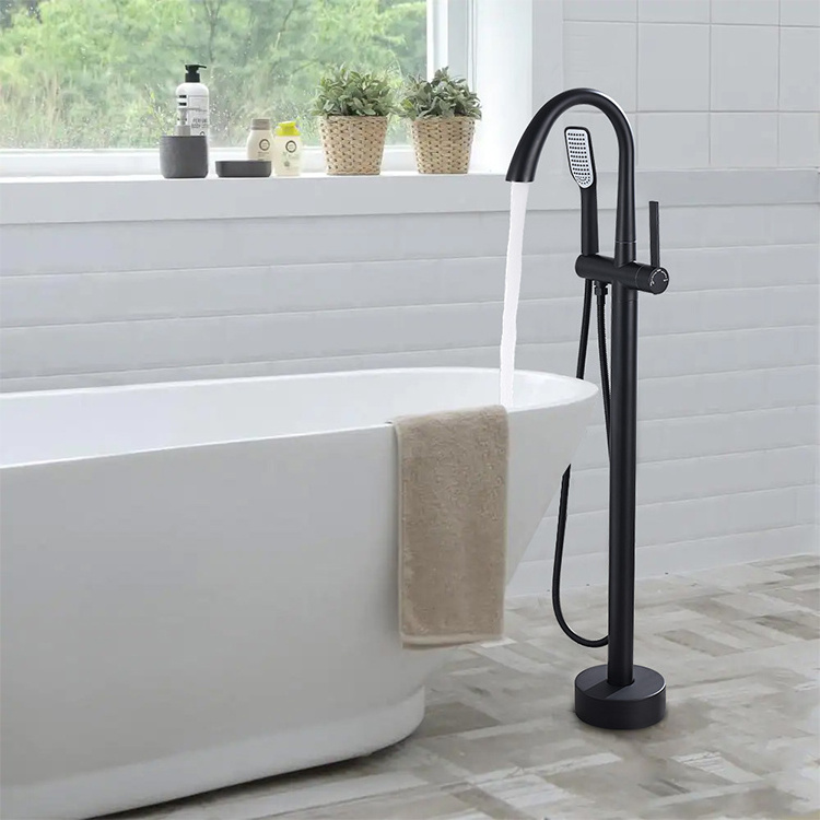 Customizable Take Shower Bathroom Tub Faucet With Hand Shower Freestanding Tub Filler