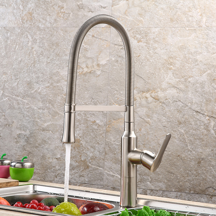 Hot Selling Fashionable Flexible Sink Kitchen Faucet With Spring Pull Down Spray Head