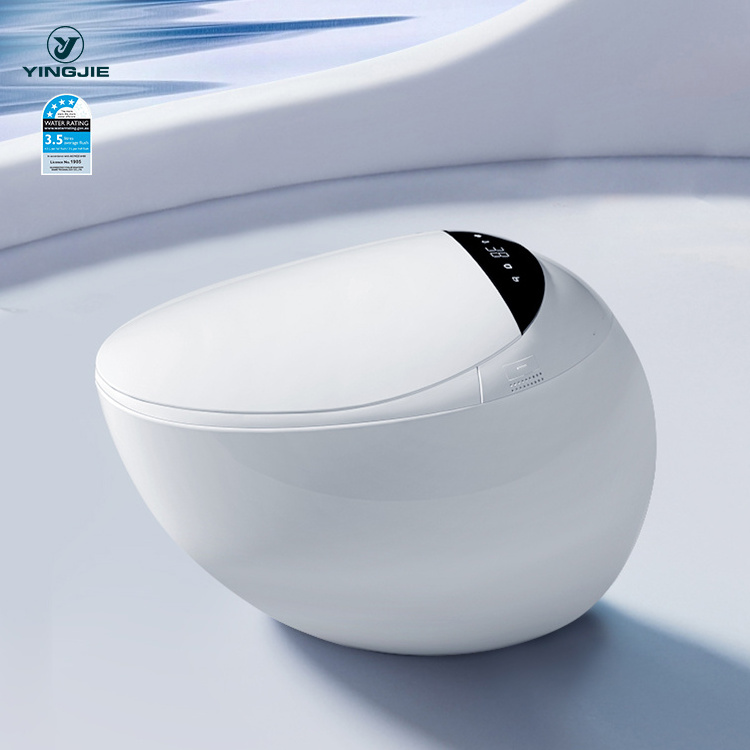 european style round automatic sensor valve smart flush no tank intelligent toilet for canada