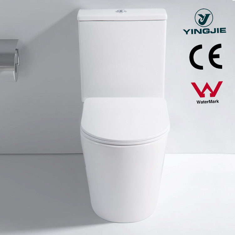 Watermark CE Rimless Washdown Water Closet P-trap Commode australian standard Ceramic Two-Piece Toilet