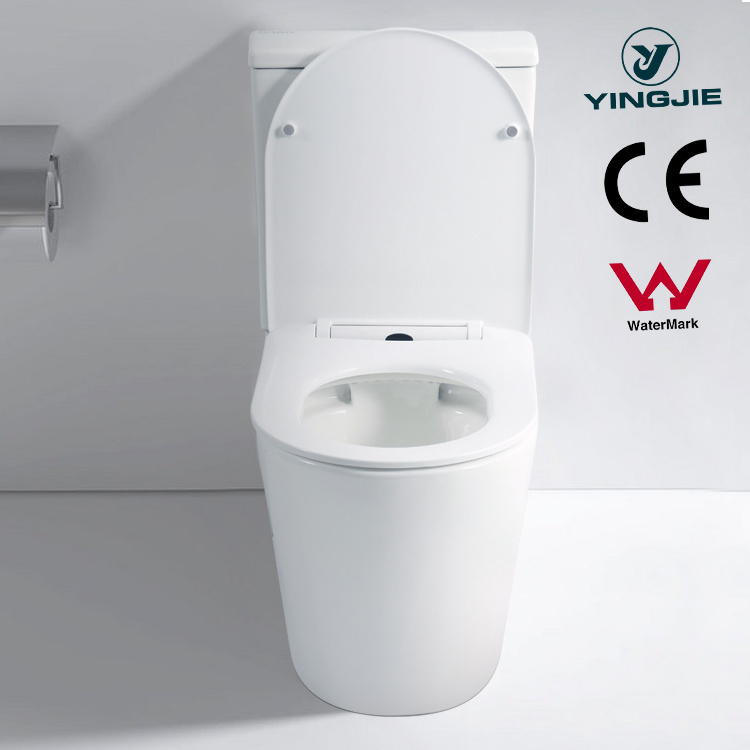 Watermark CE Rimless Washdown Water Closet P-trap Commode australian standard Ceramic Two-Piece Toilet