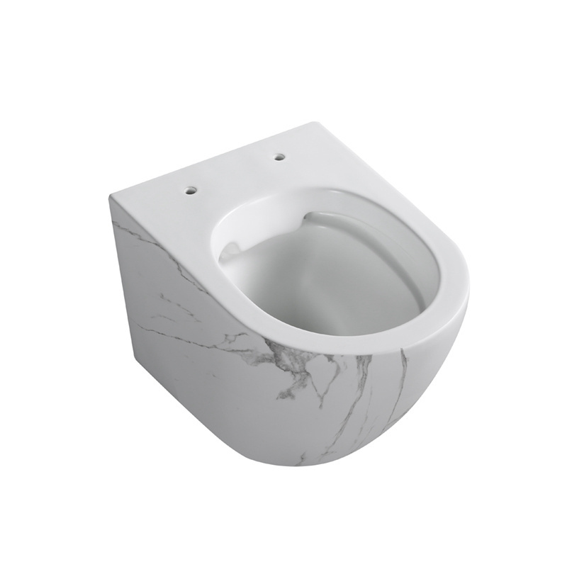 Surface matte white/black Marble Pattern Basin ceramicHung Toilet