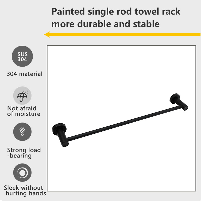 Matte black bathroom SUS304 stainless steel shower accessory Towel bar hand towel rack