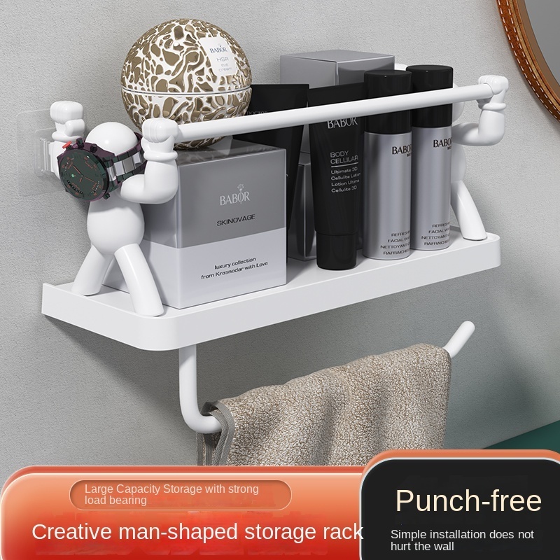 Fun Bathroom Shelf Organizer Shower Plastic Storage Rack Corner Shelves Wall Mounted Aluminum Toilet Shampoo Holder