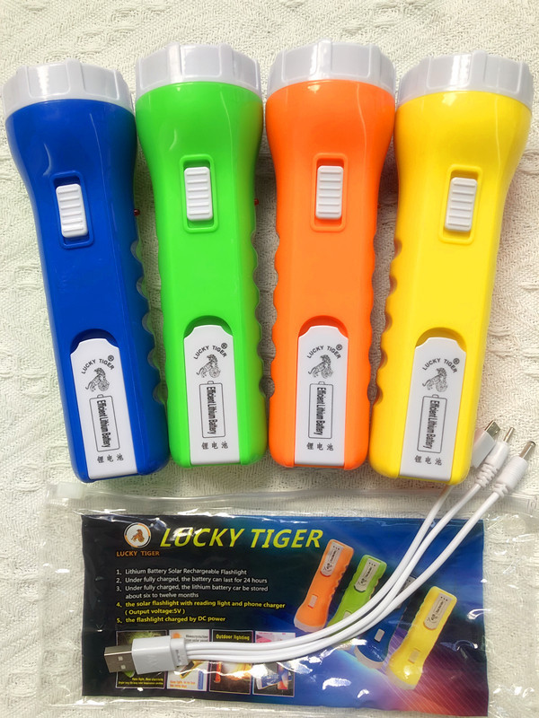 lucky tiger torch multifunctional lithium  battery solar rechargeable flashlight USB  SOLAR torch  Super discount on price