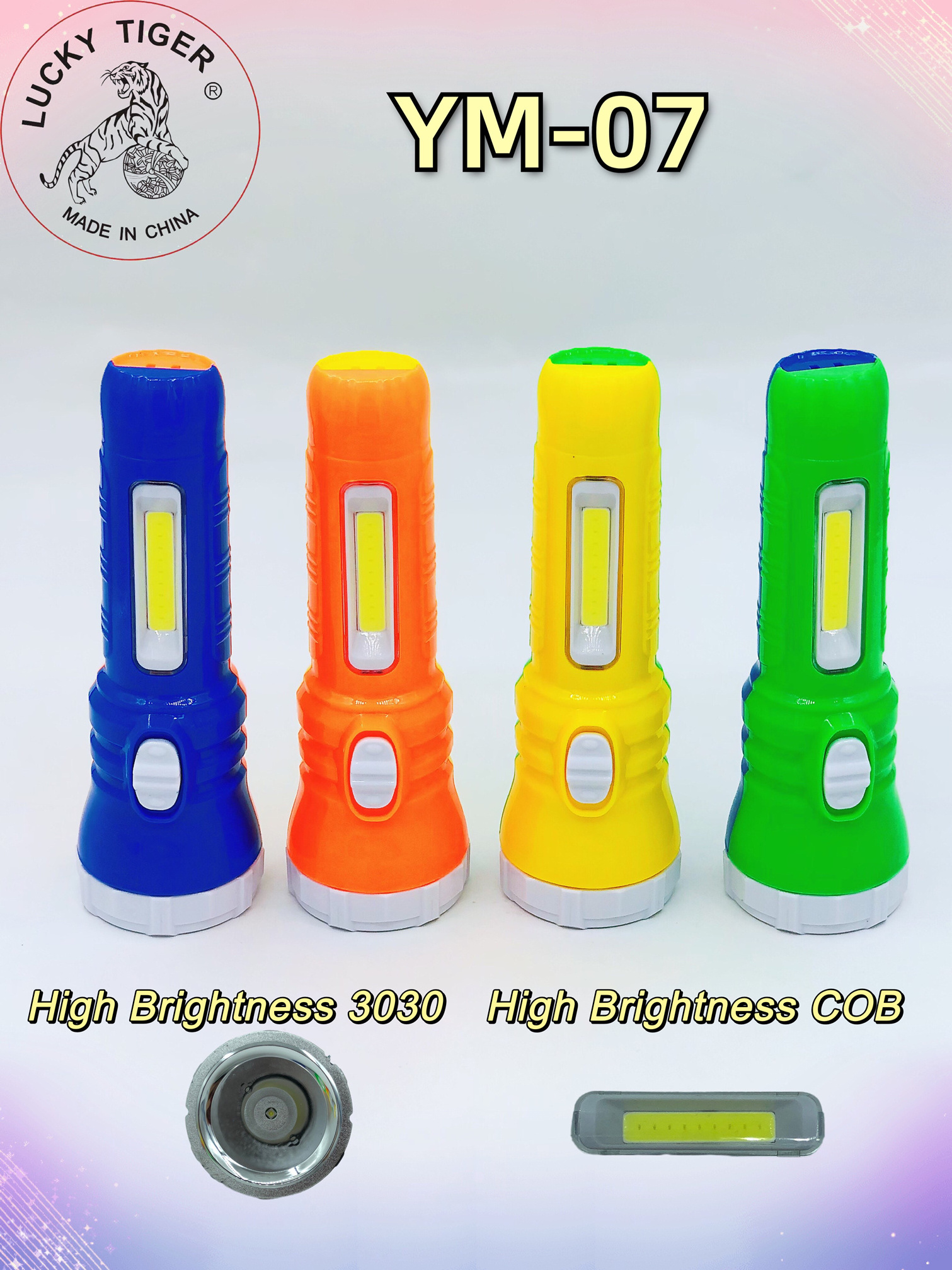 Green Yellow Blue Orange High Power Ultra Bright LED Rechargeable Flashlight ready to ship solar torch products