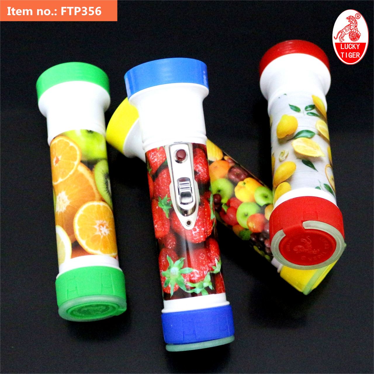 FTP356-FR---2024-lucky tiger hot dry battery flashlight FTP356 fruit pattern