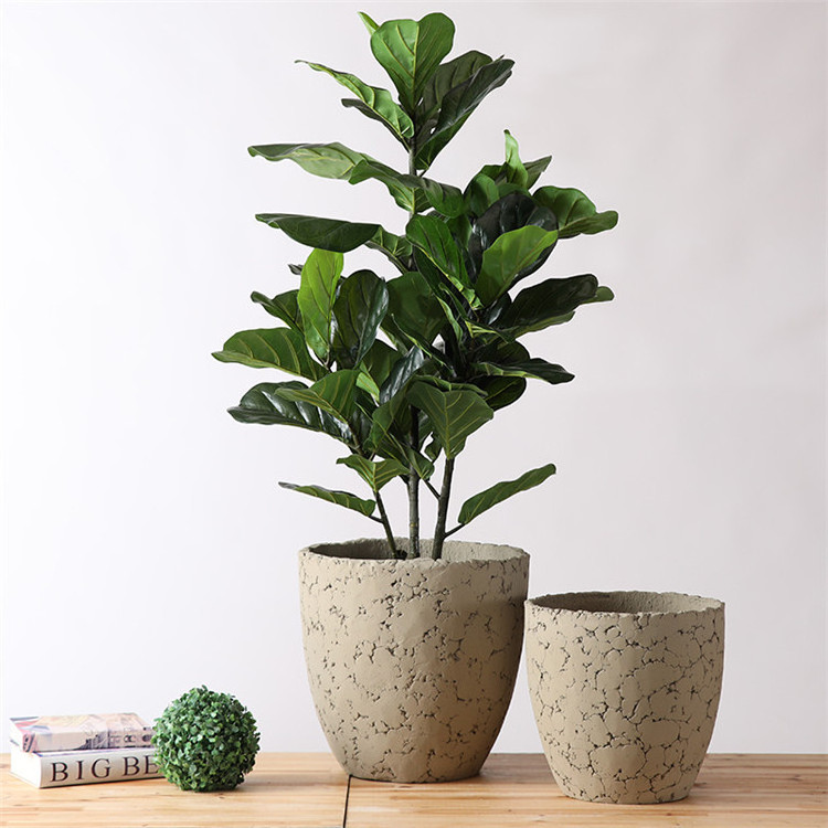 Hand curved matte modern indoor outdoor home goods handicraft cement planters / garden decoration concrete flower pot molds