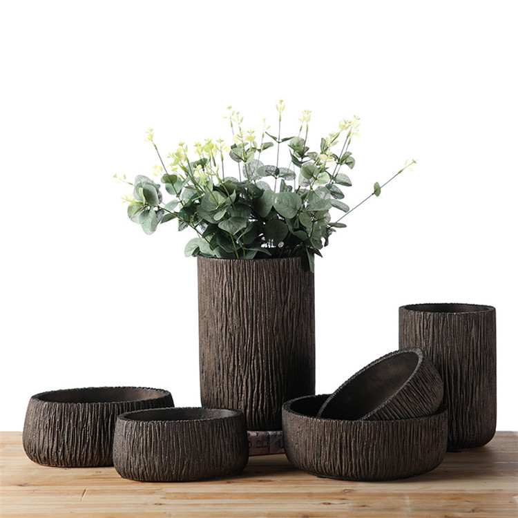 Rustic style matte nordic style indoor outdoor decor concrete garden pot / home decoration cement succulent pots for gardening