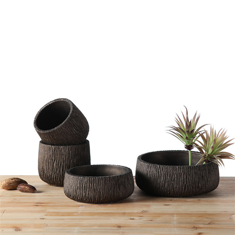 Rustic style matte nordic style indoor outdoor decor concrete garden pot / home decoration cement succulent pots for gardening