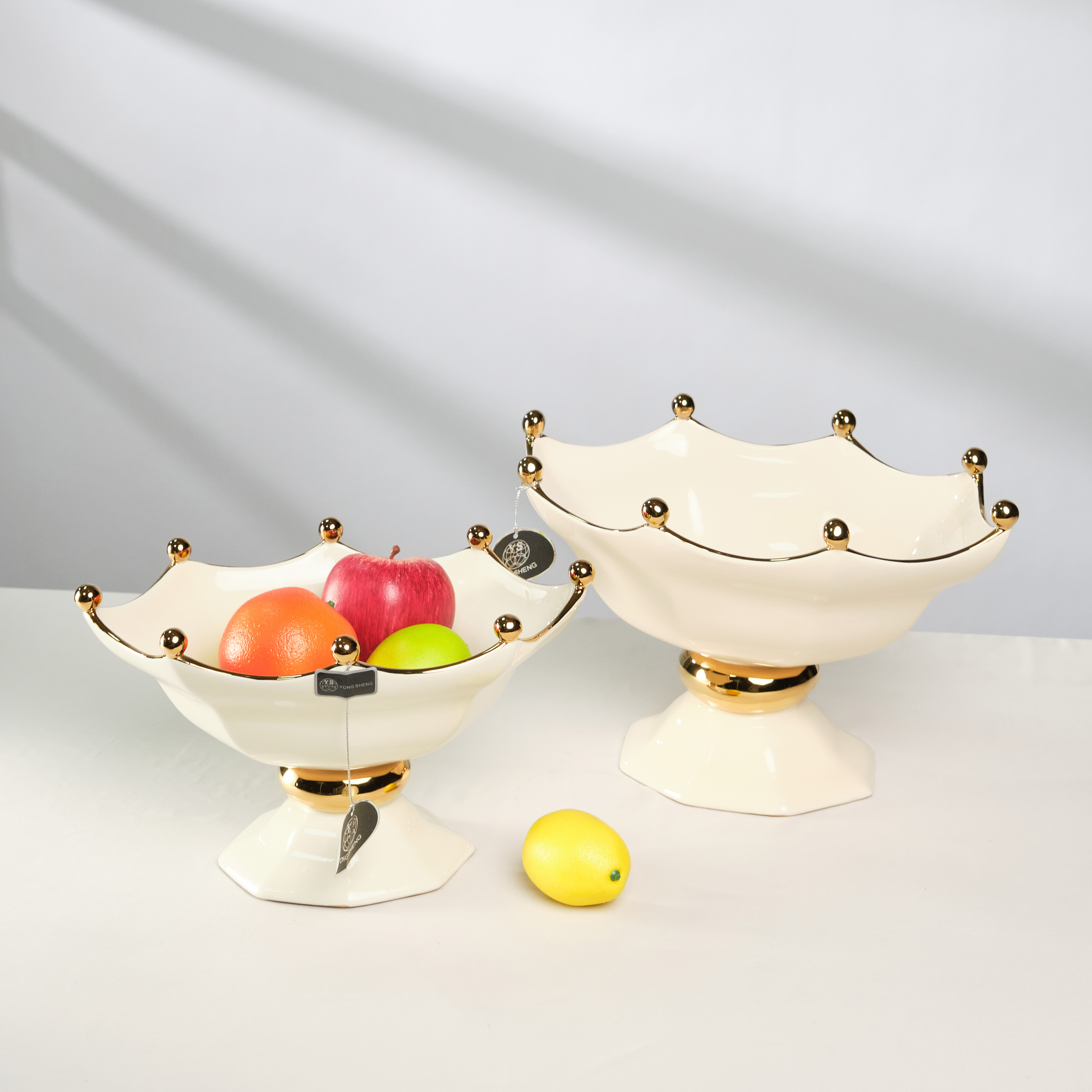 Nordic Luxury  Dinner Kitchen Fruit Bowl Ornament Ceramic Serving Creative Wedding Bowl Dessert Candy Snack Dinner Plates Dish