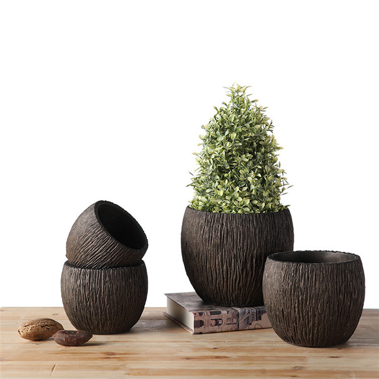 Rustic style matte nordic style indoor outdoor decor concrete garden pot / home decoration cement succulent pots for gardening