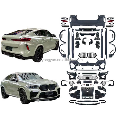 Black Samurai Style X6 G06 Full Body Kit 2020-2022 Facelift to X6M Style M Tech Sport Bodykit for BMW X6 G06 LCI 2020 2021 2022