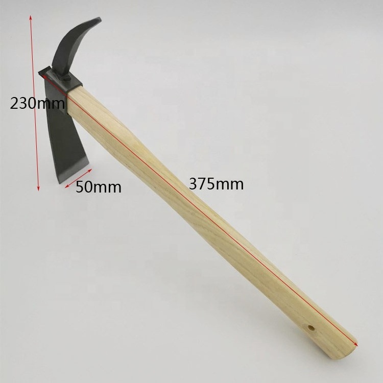 high quality  two way hoe and pickaxe 2 in 1 gardening tools with wooden handle