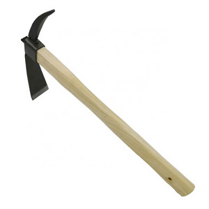 high quality  two way hoe and pickaxe 2 in 1 gardening tools with wooden handle