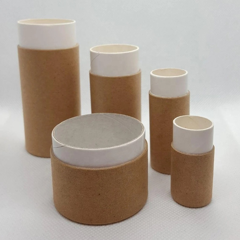 Recyclable Paper Tube Packaging for Natural Deodorant Kraft Cardboard push-up Tube Packaging for Lip balm&body balm lipsticks