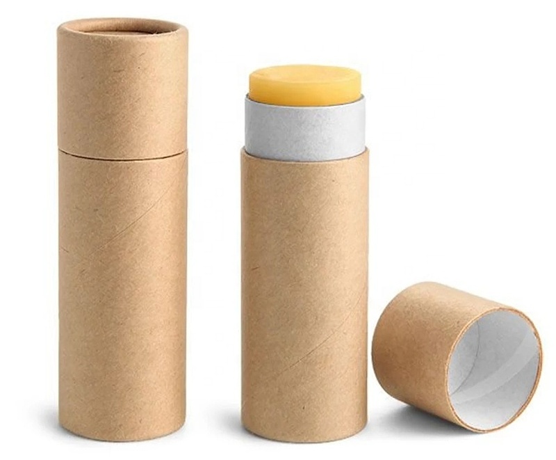 Recyclable Paper Tube Packaging for Natural Deodorant Kraft Cardboard push-up Tube Packaging for Lip balm&body balm lipsticks