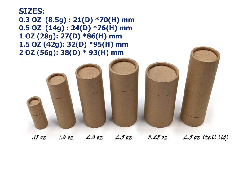 Recyclable Paper Tube Packaging for Natural Deodorant Kraft Cardboard push-up Tube Packaging for Lip balm&body balm lipsticks