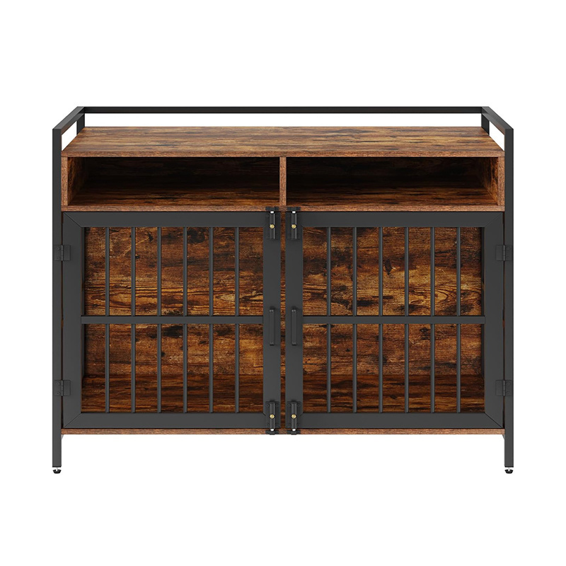 Pet Cage Dog Crate Soft Sliding Door Furniture Style Wood Wooden Wire Home House Indoor Rustic Kennel Dog Crates For Large Dogs