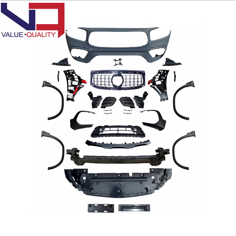 For Mercedes Benz X247 GLB  Modify AMG G35 G45 Front bumper rear diffuser exhaust tips  Black and silver