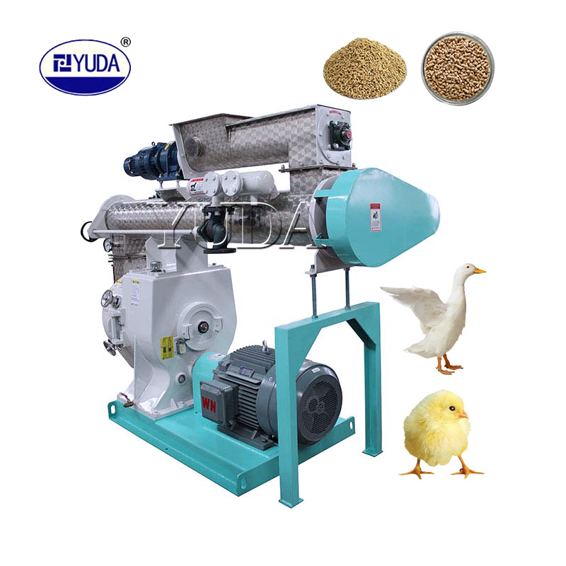 YUDA Factory supply chicken cattle goat animal feed granulator making machine 55kw poultry feed pellet maker mill