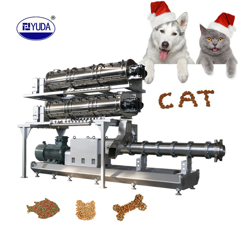 10-15 ton/h Custom Design Automatic Dog Cat Fish Pet Food Making Machine Processing Extruder Production Line