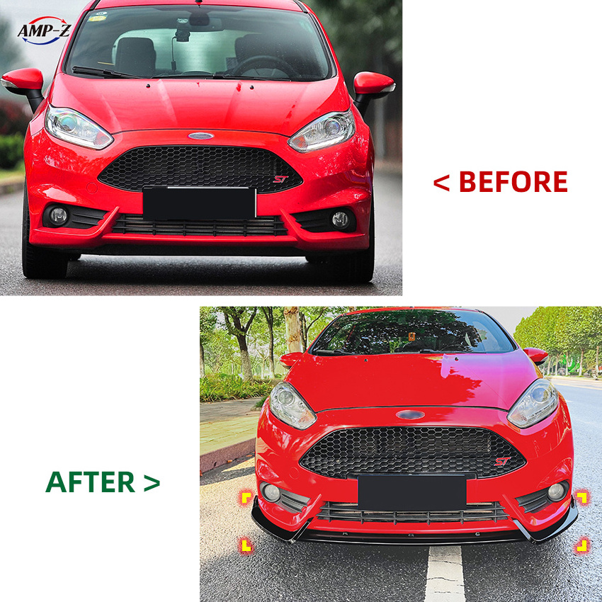 AMP-Z Hot Sale High Quality Car Accessories Plastic Material Front Bumper Lip For Ford Fiesta MK6 ST 2012-2017