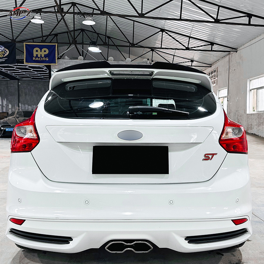 AMP-Z Hot Sale Factory Directly Sale Gloss Black ABS Material Rear Roof Spoiler For Ford Focus MK3 ST-Line ST 2011-2017