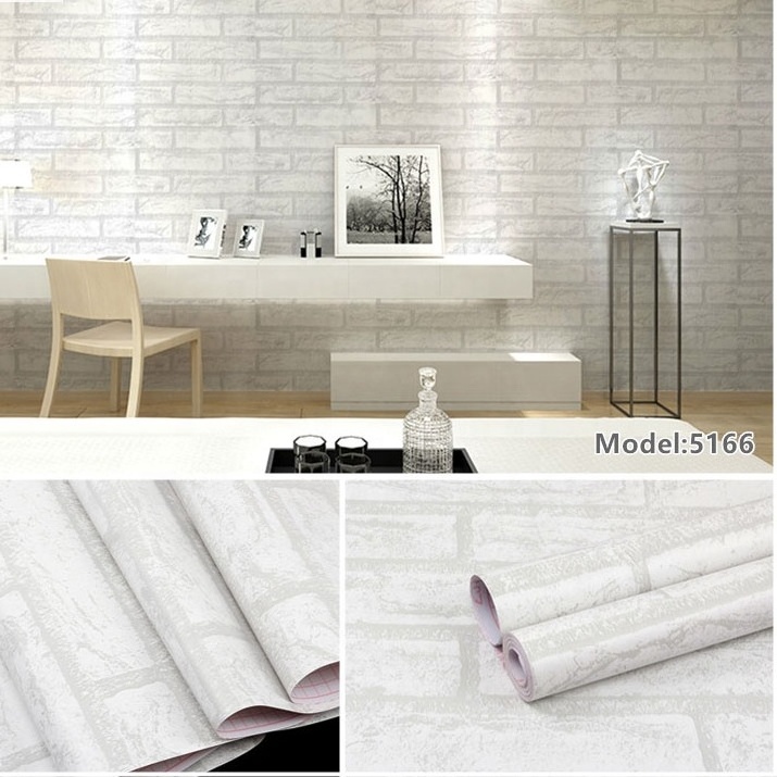 High Quality Self-Adhesive PVC Wallcovering Roll Modern Brick Pattern Wallpaper for Home & Bedroom Wholesale Waterproof Design