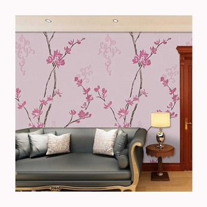 Peel and Stick Waterproof Pink Cute Flower PVC Wall Paper Adhesive Wallpaper Sticker