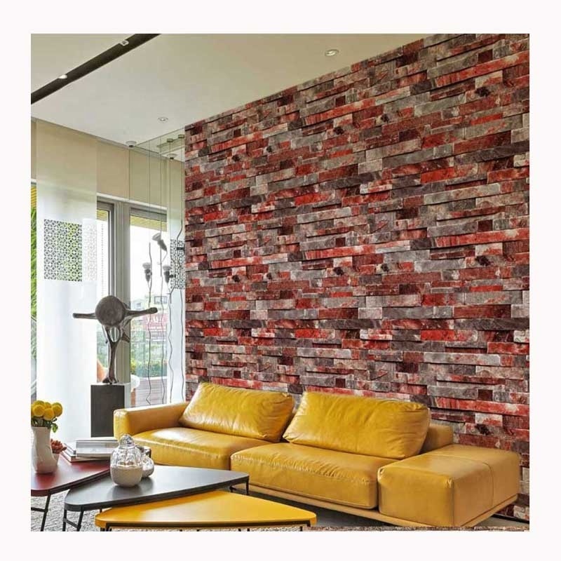 Waterproof 3D Artificial Stone Vinyl Wallpaper for Bedroom Walls Decoration