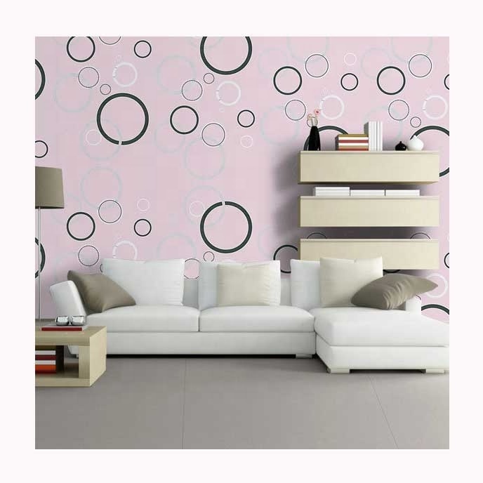 Peel and Stick Waterproof Pink Cute Flower PVC Wall Paper Adhesive Wallpaper Sticker