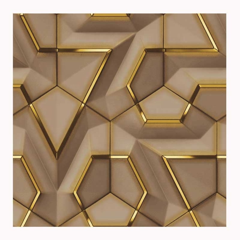 Interior 3D Geometric Wallpapers/wall Coating PVC Black and Gold Wallpaper